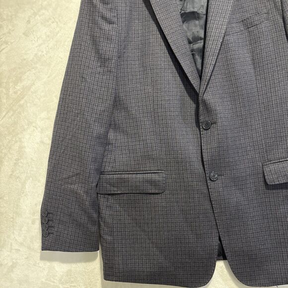 Versace Collection Sport Coat Blazer Jacket Navy Check Size 52 US 42 Virgin Wool - Picture 3 of 16